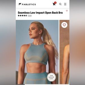 Fabletics “The Khloe Edit” Seamless Low Impact Open Back Bra
